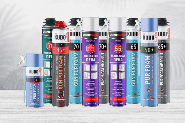 Новинка! Профессиональные монтажные пены Kudo