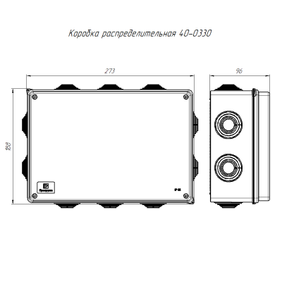 izdeliya elektroustanovochnye   Korobka raspredelitelnaya 260kh175kh90 IP55 Promrukav (40-0330)   2