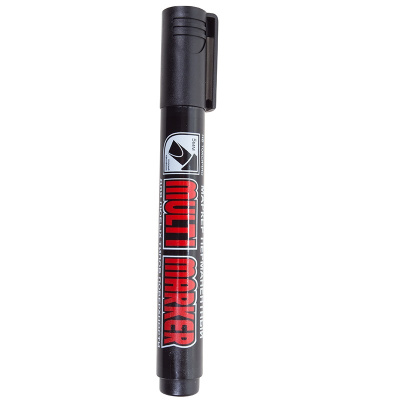 sredstva bezopasnosti   Marker permanentnyy Multi Marker Chisel 5mm, chernyy, skoshennyy Crown, 08-8801   1