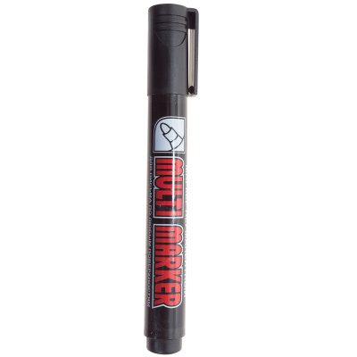 sredstva bezopasnosti   Marker permanentnyy Multi Marker 5mm, chernyy, pulevidnyy Crown, 08-8601   1
