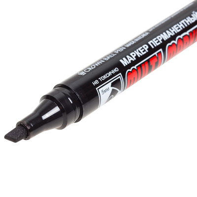 sredstva bezopasnosti   Marker permanentnyy Multi Marker Chisel 5mm, chernyy, skoshennyy Crown, 08-8801   2